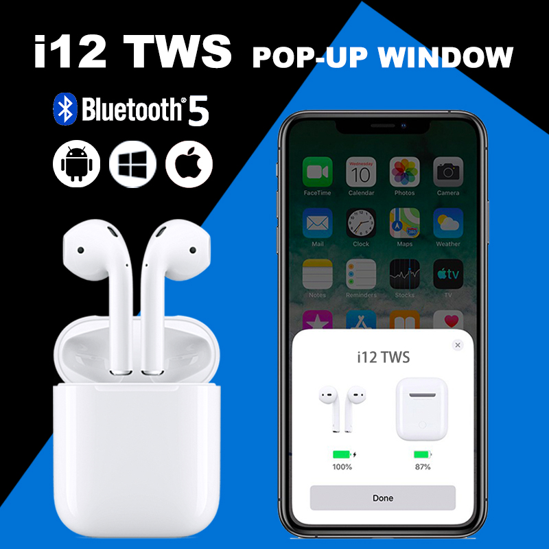 Tai nghe REMAX i12 TWS kết nối bluetooth 5.0 âm thanh sống động chất lượng cao