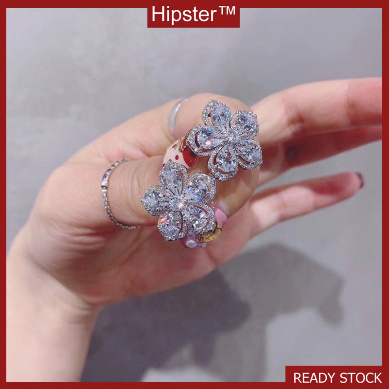 Bông Tai Mạ Bạc 925 Hình Hoa Anh Đào Xinh Xắn Cho Nữ