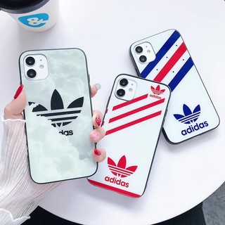 Ốp điện thoại lưng kính in logo adidas thời trang cho phone 11 pro xs max xr i 8 i 7 i 6 splus - a67