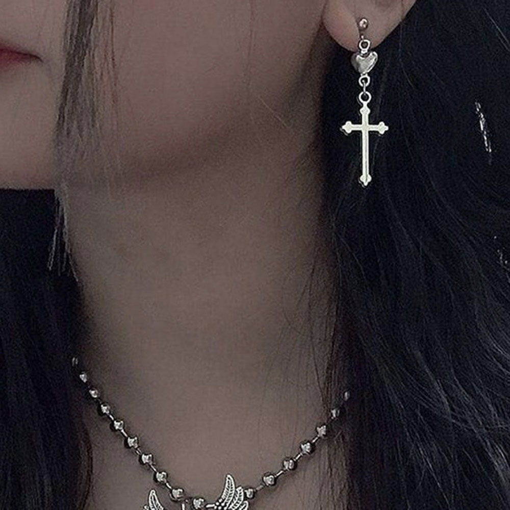 Khuyên tai nữ trang tòn ten thánh giá độc đáo Yanqueens Đồ trang sức Quà tặng