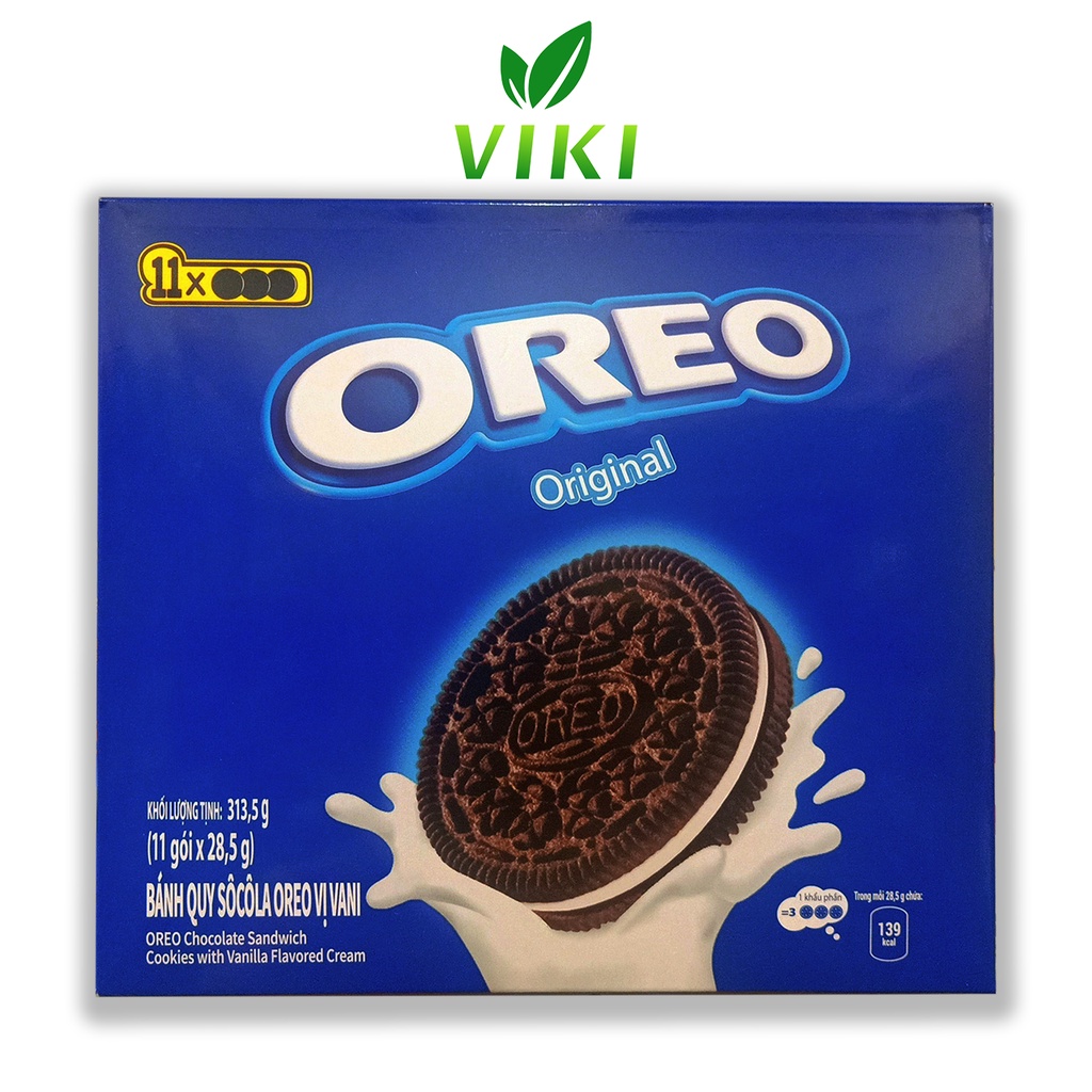 Bánh Quy Socola Oreo Vị Vani Hộp 313.5g (11 gói x 28.5g)