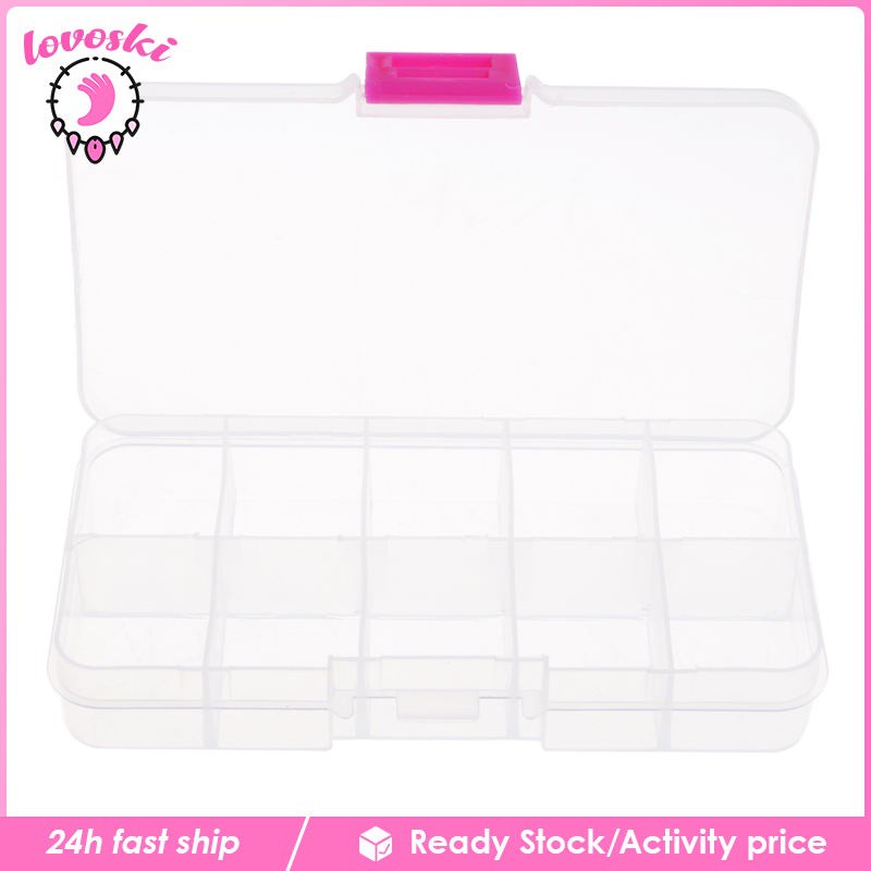 Hộp Nhựa Trong Suốt 10 Ngăn Đựng Trang Sức