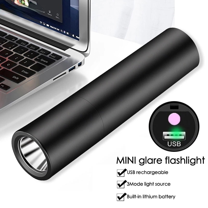 Đèn pin cầm tay mini 3 chế độ ánh sáng có thể sạc lại tiện dụng
