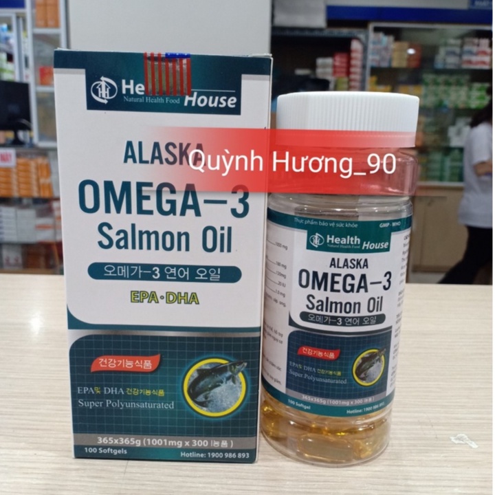 Viên dầu cá Alaska OMEGA 3 Salmon Oil lọ 100 viên giúp tăng cường trí não và thị lực
