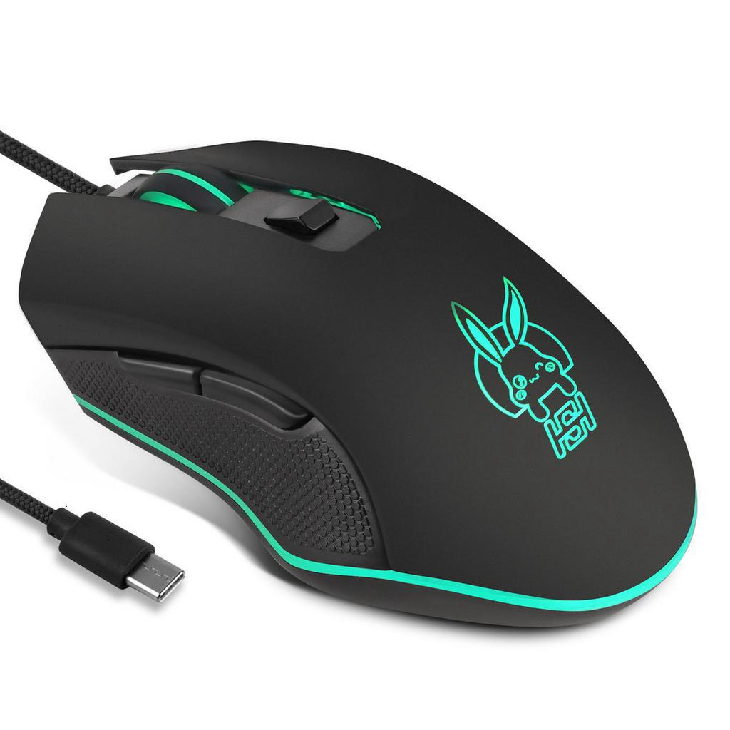 Chuột Chơi Game Có Dây Đèn LED RGB 800/1200/1600/2400DPI Hình Hoạt Hình