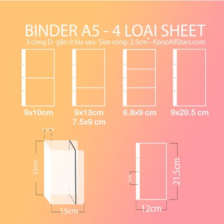 Binder A5 - Binder đựng ảnh nhiều kích thước