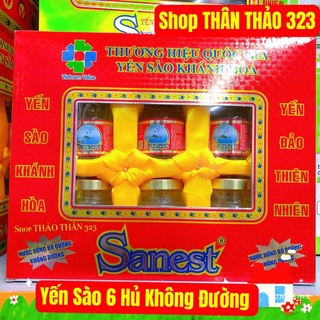 Date 2025-Nước Yến Sào Sanest Khánh Hoà KHÔNG ĐƯỜNG (1lốc x 6 hủ) Tặng Kèm Túi Giấy