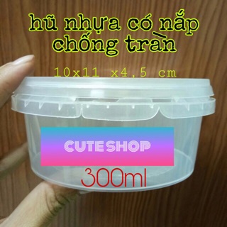 Hũ dẹt đựng slime có nắp chống tràn