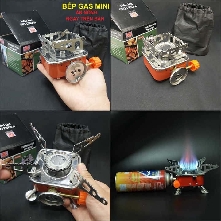 Bếp Ga Mini Xếp Gọn – Không choán chỗ bàn ăn – Bếp Gas Du Lịch phù hợp mang đi du lịch, dã ngoại