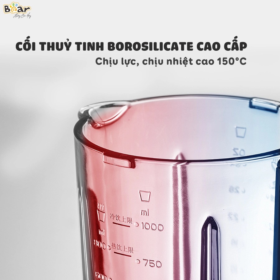 Máy Làm Sữa Hạt Bear, Máy Xay Nấu Sữa Hạt Đa Năng - Sữa Đậu Nành - Xay Sinh Tố - Bear PBJ-B06W1 - Bảo Hành 2 Năm