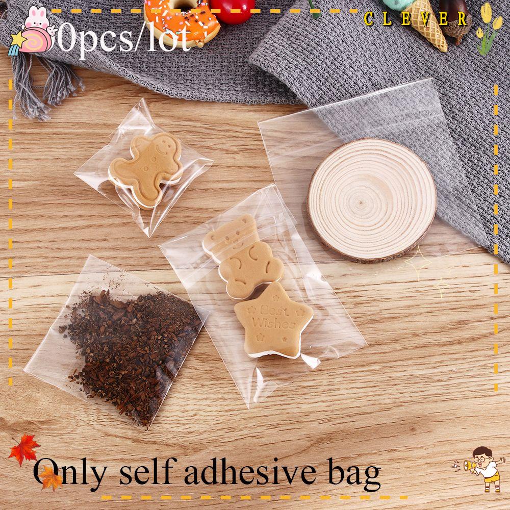 CLEVER 100pcs Self Adhesive Transparent Seal OPP Cookie Bags Biscuit Gift Snack Decoration Party Supplies Pastry Tool