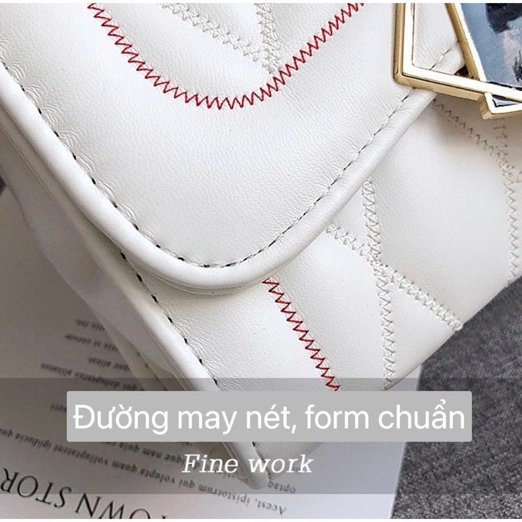 Túi xách nữ túi đeo chéo dây xích mirror khóa gương lệch phong cách trẻ trung giá rẻ