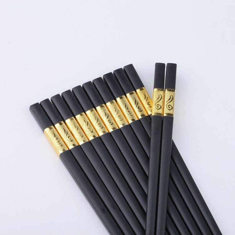 SET 10 Đôi Đũa Hợp Kim Mạ Vàng