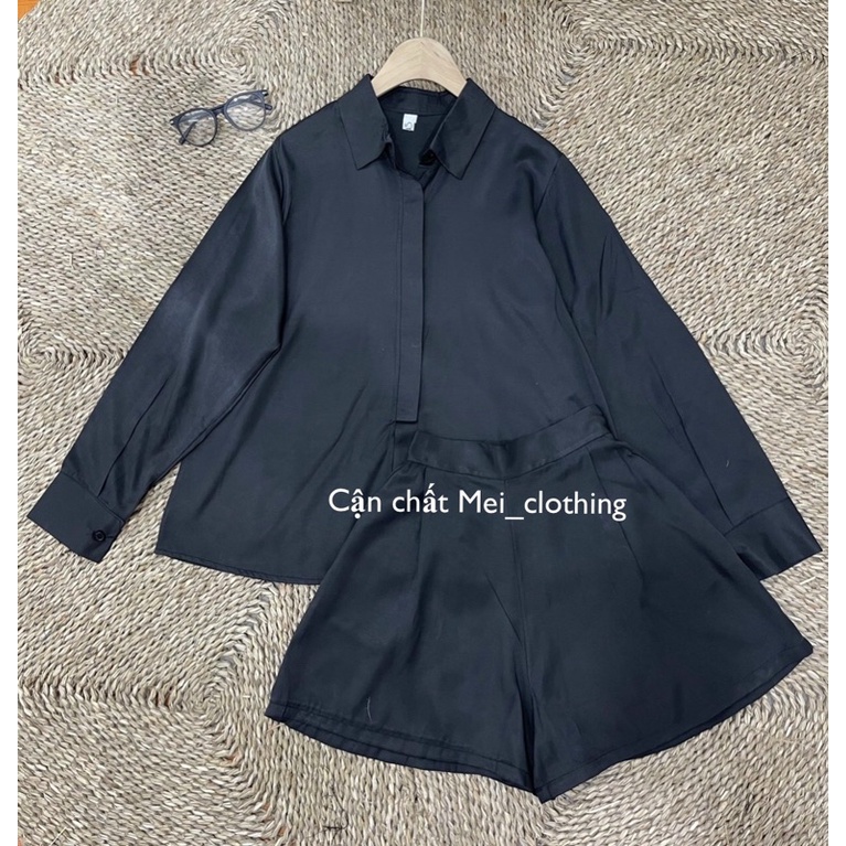 [Ảnh thật/video] SET SƠMI chất voan trượt kèm quần style Hàn Quốc