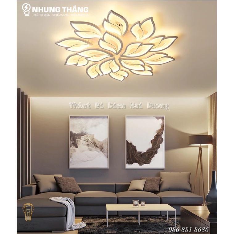 Đèn LED Ốp Trần Đuôi Cáo Decor 15 Cánh NT-039 - 3 Chế Độ Ánh Sáng -Tăng Giảm Ánh Sáng - Điều Khiển Từ Xa