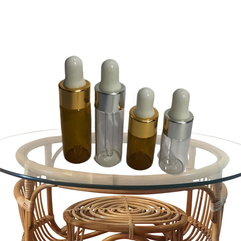 CHAI THỦY TINH 3ML,5ML MỎNG ĐỰNG TINH DẦU BÓP KÈM ỐNG NHỎ GIỌT