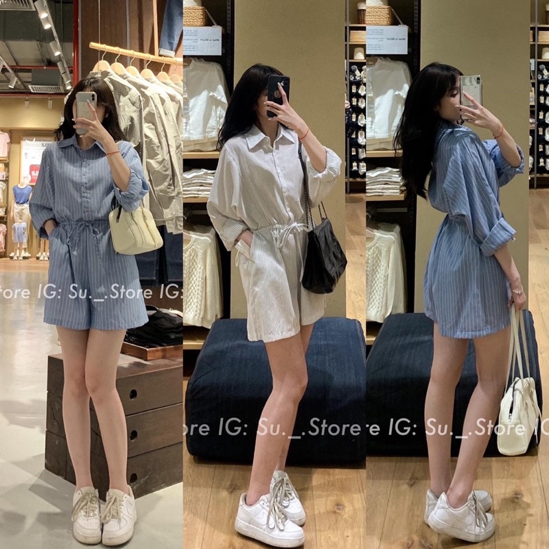 JUMPSUIT SỌC SHORT