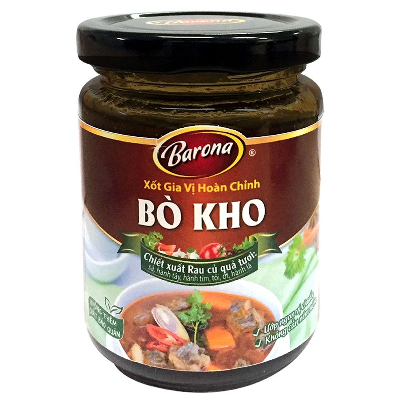 Xốt Gia Vị Bò Kho Barona Hũ 250G - Chiết xuất từ rau củ quả tươi