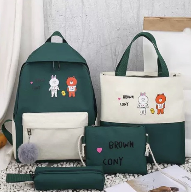 SET BALO 4 món - GẤU THỎ CONY BROWN