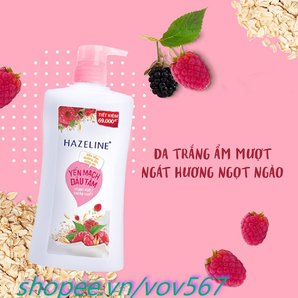 Sữa Tắm Dưỡng Sáng Da 900g Hazeline Yến Mạch & Dâu Tằm, vov567 Hàng Chính Hãng Giá Sỉ.