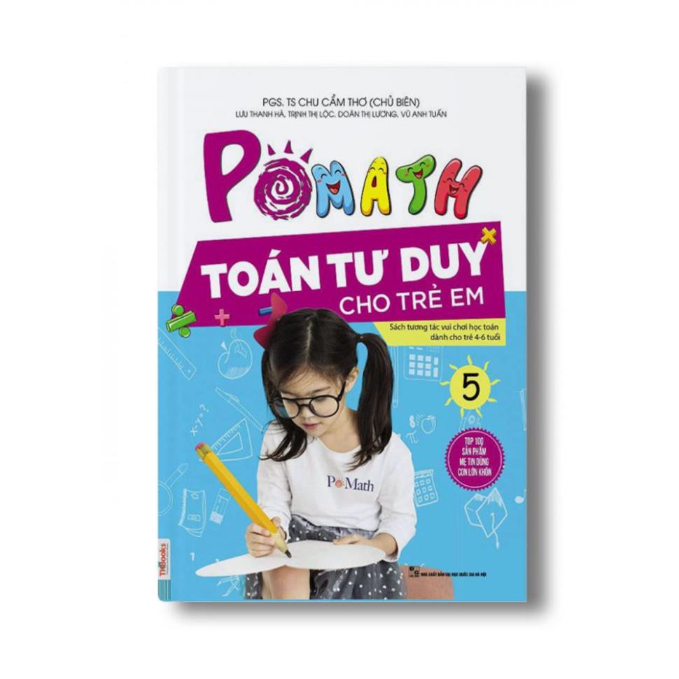 Sách - Combo 3 Cuốn Pomath Toán Tư Duy Cho Trẻ Em Từ 4 - 6 Tuổi (Tập 4,5,6) + tặng kèm bút hoạt hình