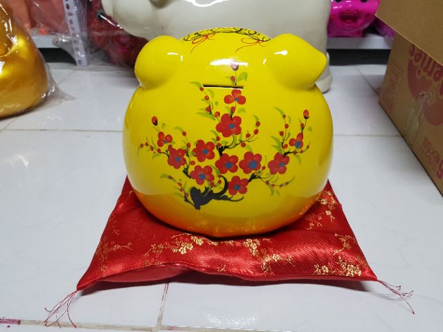 Lợn bụng phệ tiết kiệm chất liệu gốm sứ cao cấp ( size 2)