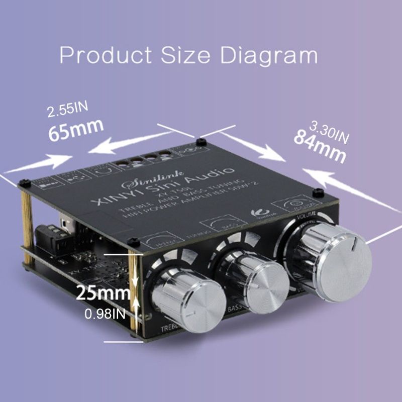 GIAO HÀNG SIÊU TỐC Amply mini CỰC HAY CÔNG SUẤT LỚN XY-T50L Sinilink 50w*2 Bluetooth 5.0 Chỉnh âm sắc. Nguồn DC 12-24
