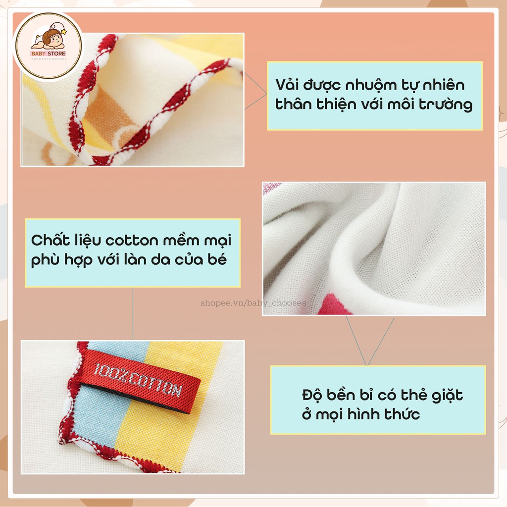 Khăn mặt cotton 6 lớp mềm mại,khăn sữa sợi tre in họa tiết