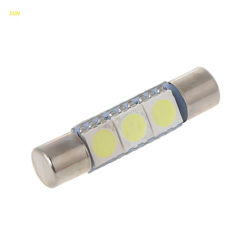 1 bóng đèn LED T6 5050 31mm 3-SMD ánh sáng trắng cho xe hơi