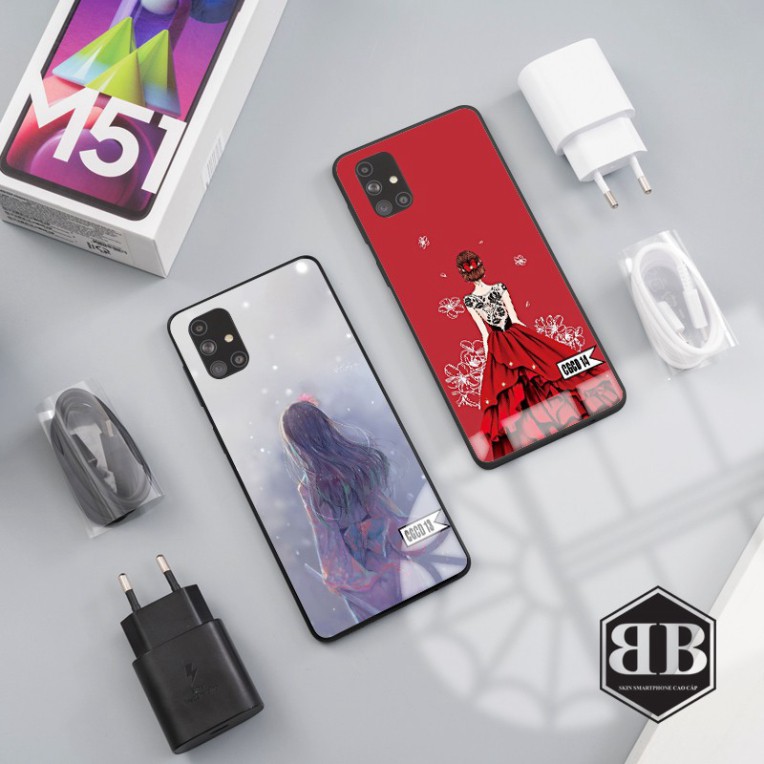 Ốp lưng kính cường lực Samsung Galaxy M51 hình cô gái cô đơn