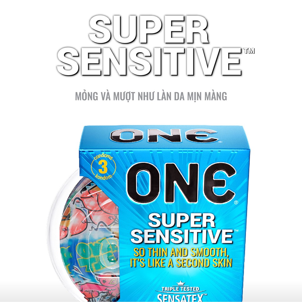 Combo 2 Hộp Bao Cao Su ONE Super Sensitive - Siêu Nhạy Cảm (3 Bao/Hộp)