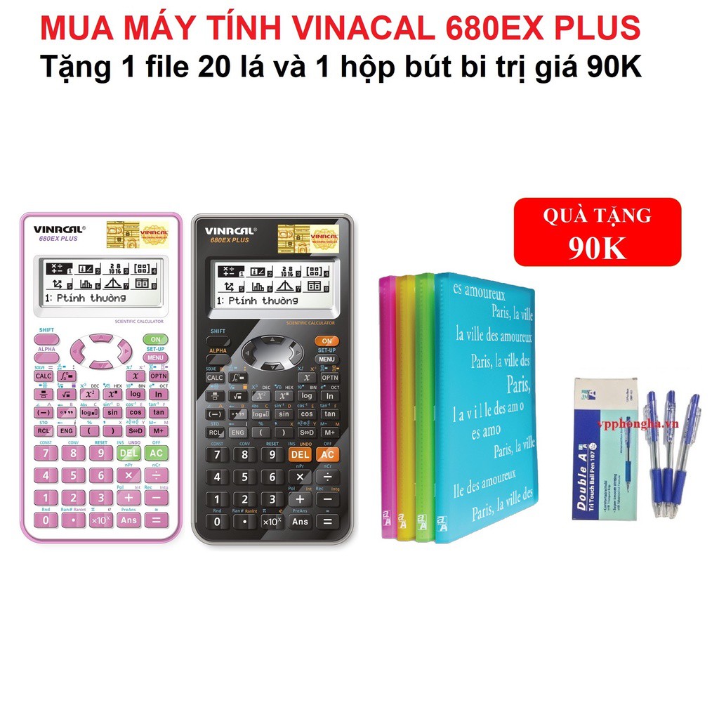 Máy tính Vinacal 680EX PLUS màu đen