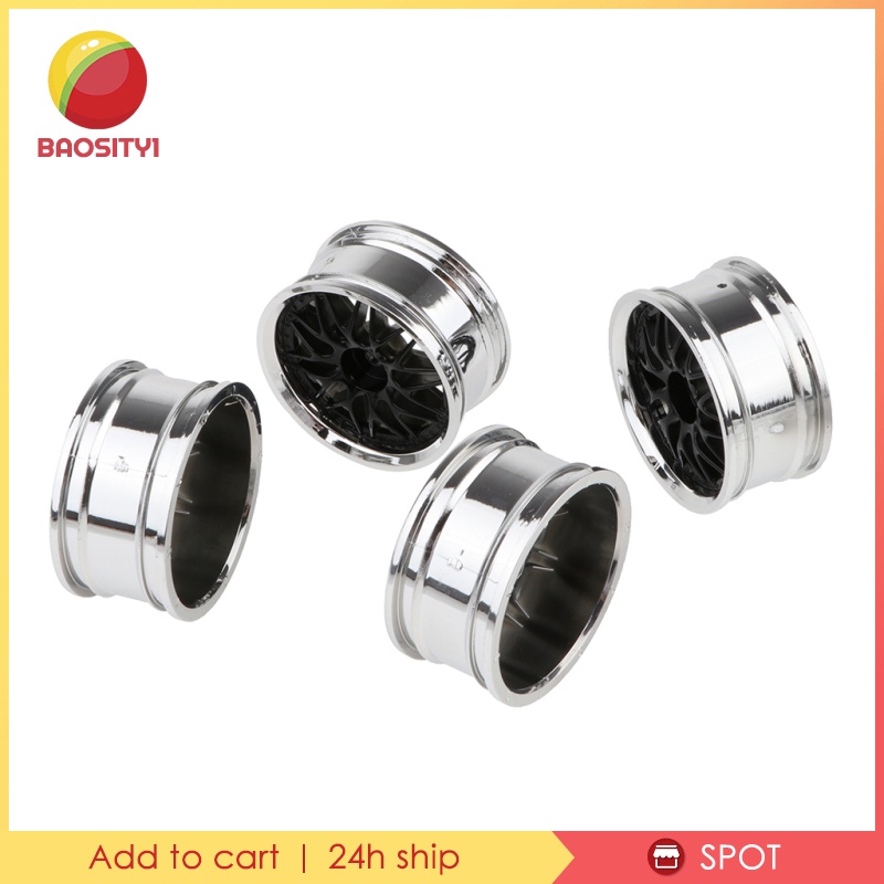 Bộ 4 Vành Bánh Xe Màu Bạc Tỉ Lệ 1: 10 Dành Cho Xe Đua HSP94123