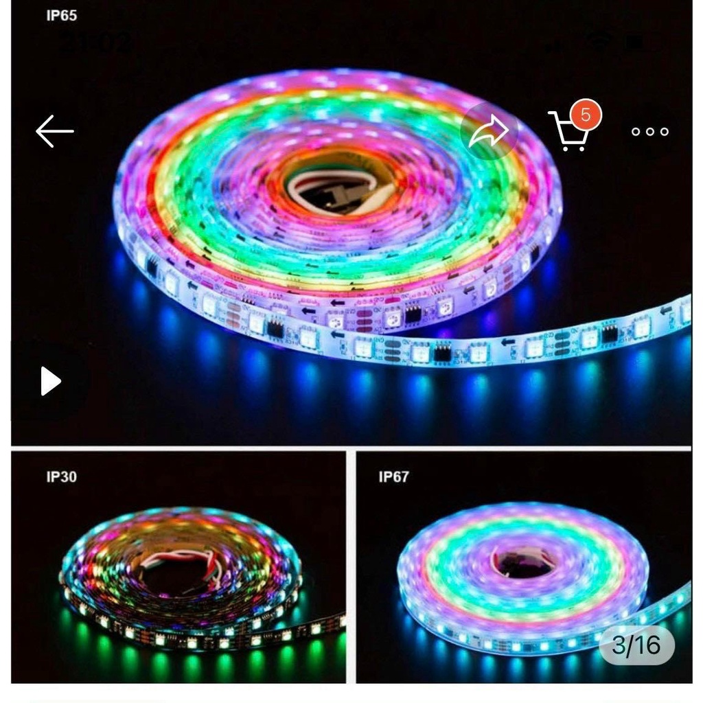 Dây đèn LED dài 5m 16 triệu màu kèm điều khiển từ xa 24 phím bấm
