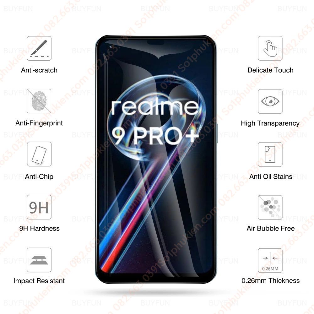Kính cường lực Realme 9 4G 5G Realme 9 pro , Realme 9 pro+  full màn hình, full keo chuẩn đẹp