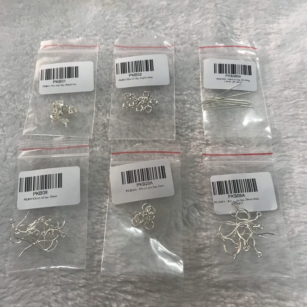 Bạc 925 - Khoen tròn, thanh xỏ - 10 cái/ bịch ( Quý khách xem kỹ mô tả để chọn size và mã)