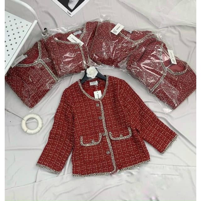 ÁO DẠ ĐỎ VIỀN NHŨ CỰC SANG