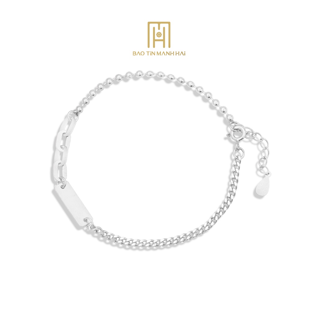 Lắc tay Bạc nam,nữ được thiết kế khắc tên theo yêu móc giọt nước LB12 Bảo Tín Mạnh Hải
