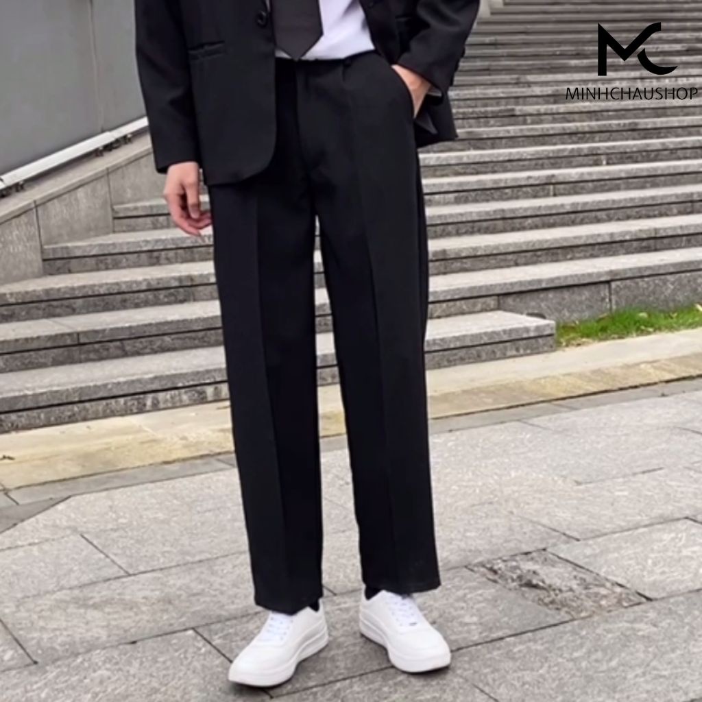 Quần Baggy Nam Sanminhchau Quần Âu Nam Có Chun Sau Lưng Không Nhăn Không Bai Xù Phong Cách Hàn Quốc Qd40