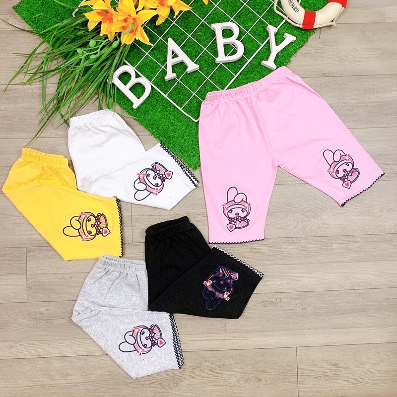 Quần Legging Lửng Bé Gái Cotton SG Loại 1 Co Giãn Mềm Mát 9-20kg