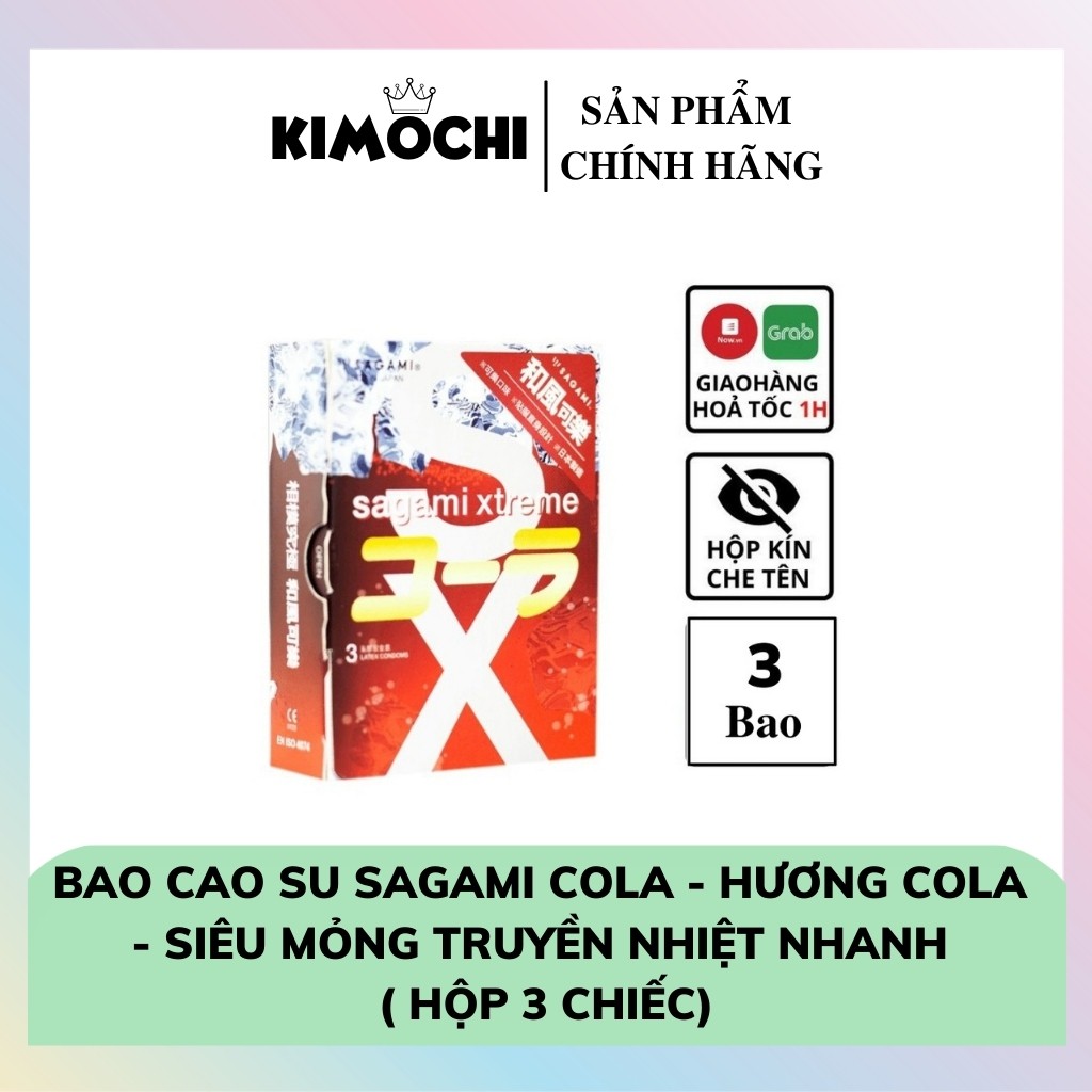 Bao Cao Su Sagami Cola - Hương Cola, Siêu mỏng truyền nhiệt nhanh ( Hộp 3 chiếc )