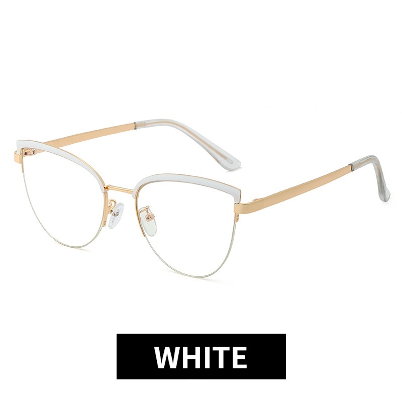 Kính Mát Mắt Mèo Gọng Kim Loại Chống Ánh Sáng Xanh Thời Trang Phương Tây Cho Nữ