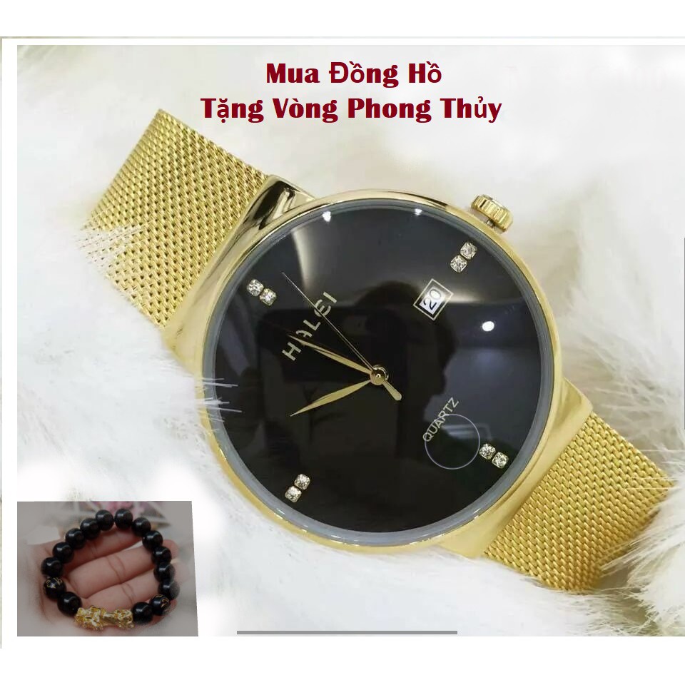 "Tặng Vòng Phong Thủy" Đồng Hồ Nam Halei Yêu Thích HÓT Phong Cách