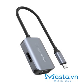 Cổng chuyển Hyperdrive HDMI/VGA 4K 60Hz 2 in1 HD-C2HV – Xám