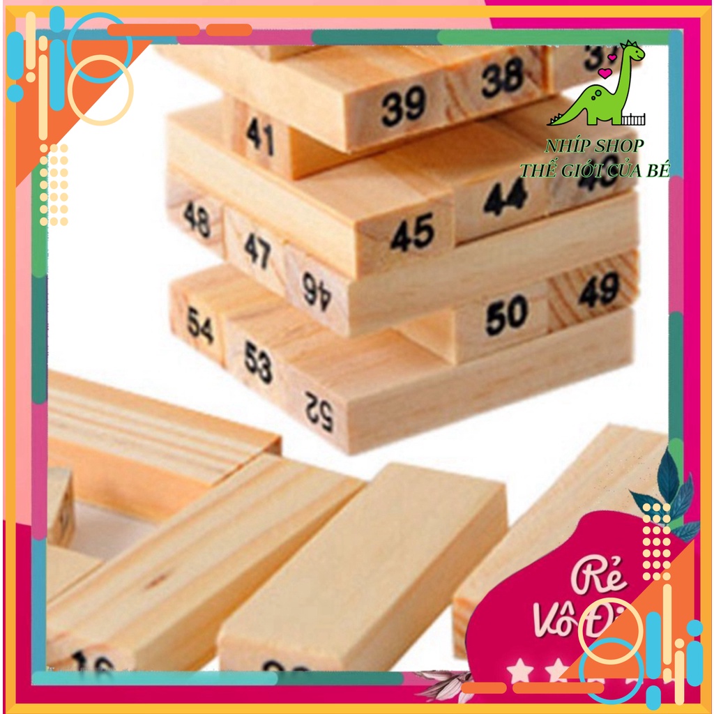 Đồ chơi rút gỗ luyện trí thông minh 54 thanh mini cho bé