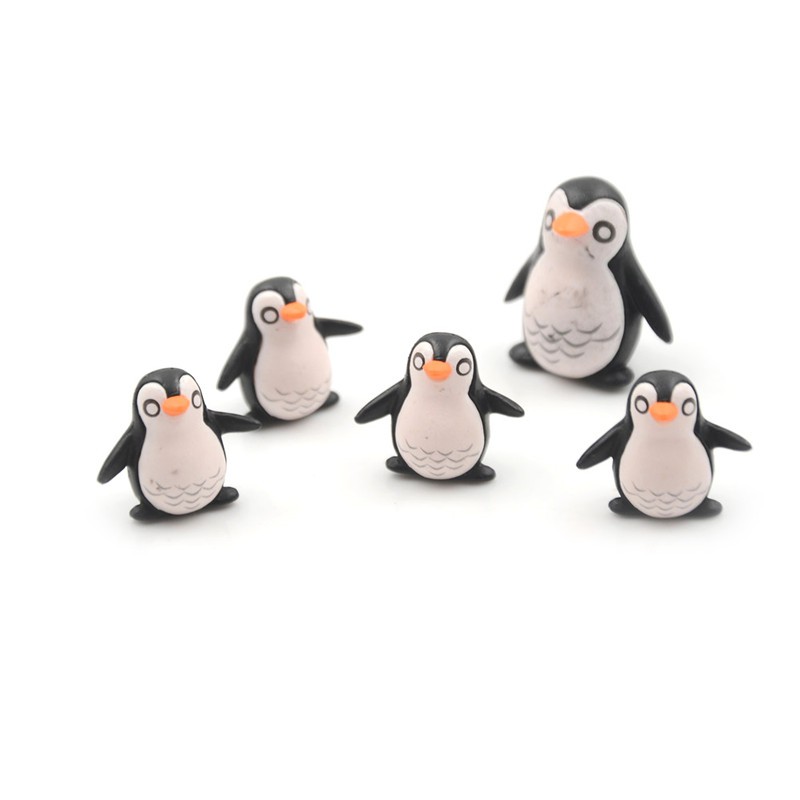 Bộ 5 Mô Hình Chim Cánh Cụt Mini Trang Trí Sân Vườn