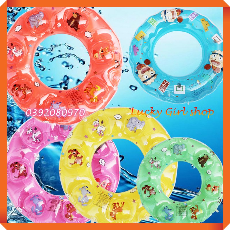 Phao Bơi Tròn Trẻ Em Hoạt Hình Cá Và Thú Vui Nhộn Size 50/60 (2-5 tuổi) - Shop Giao Mẫu Ngẫu Nhiên, Khách Chọn Màu
