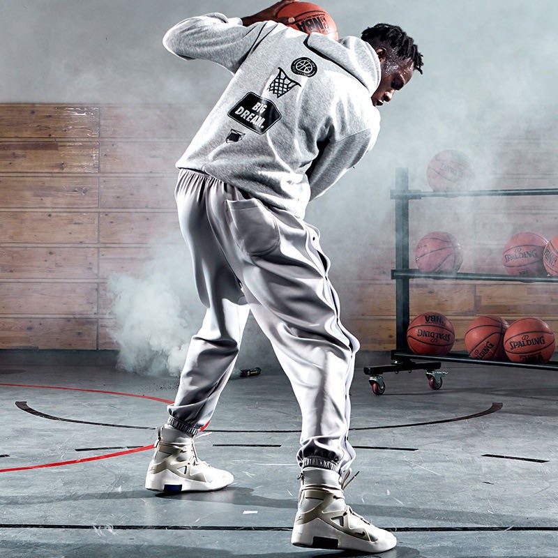 Quần bóng rổ dài bấm cúc 2 màu đen,xám