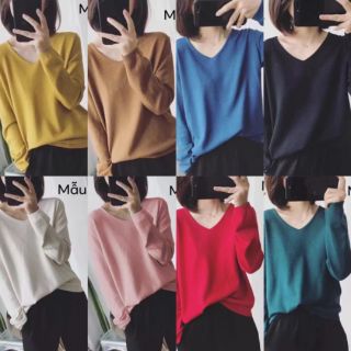 Áo len cổ tim lông thỏ