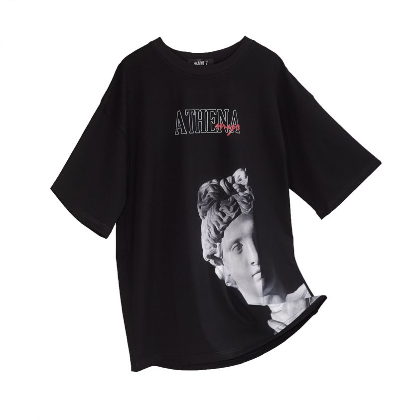 Áo Thun Tay Lỡ Nam MYO Vải Cotton In Hình Athena